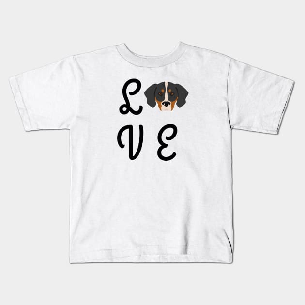 Treeing Walker Coonhound Love Kids T-Shirt by TrapperWeasel